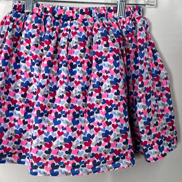 Gap Skirt Girls Medium 8 Kids Pull On Flare A Line Pink Blue Hearts Fall Casual - Picture 9 of 11